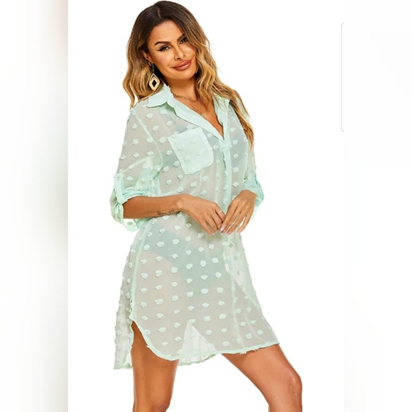 🌞Cover Up Shirt Bikini Beachwear Bathing Suit - Picture 2 of 4